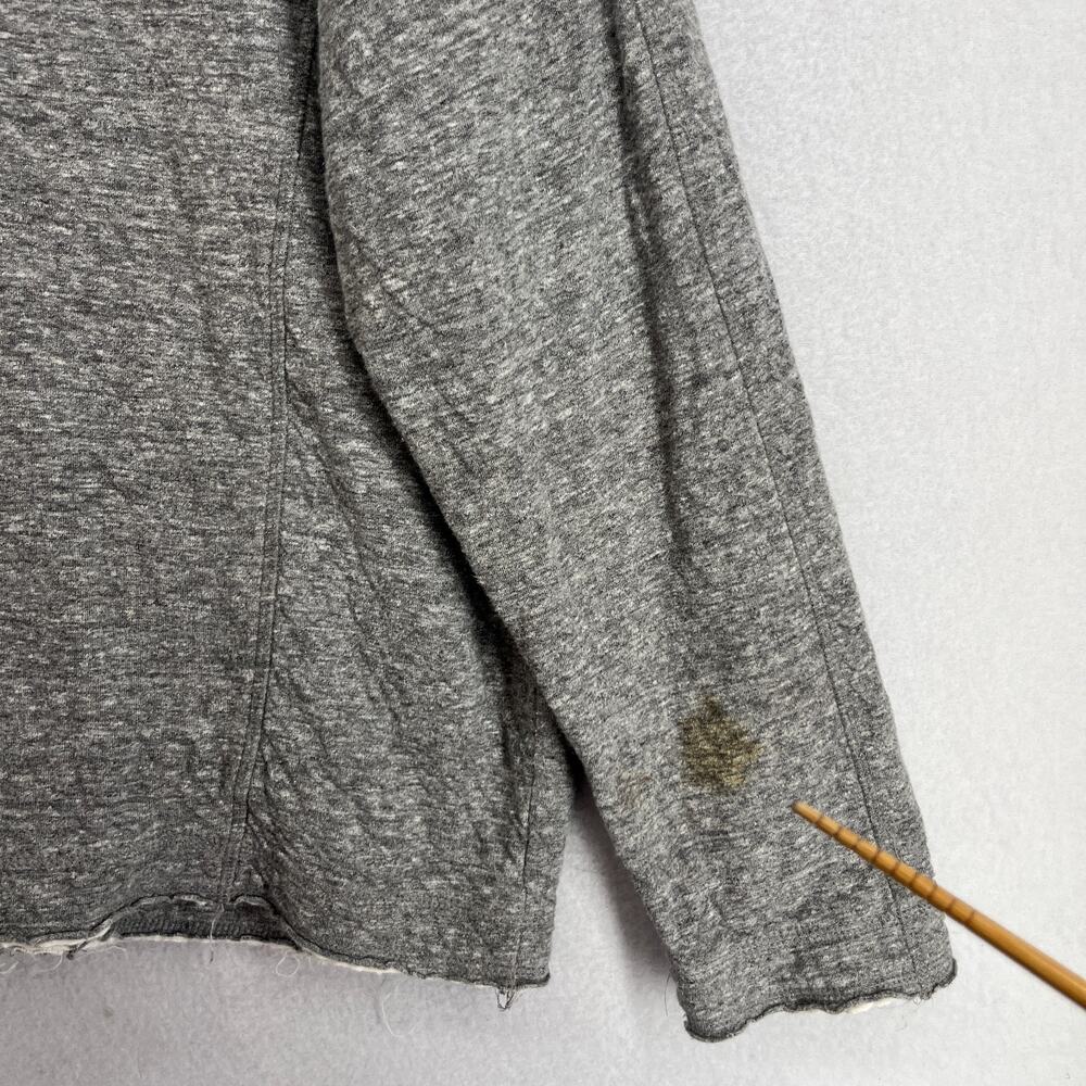 EILEEN FISHER Jacket XL Cotton Jersey Shirt Raw Hems Full Zip Snap Button Gray - Picture 6 of 12